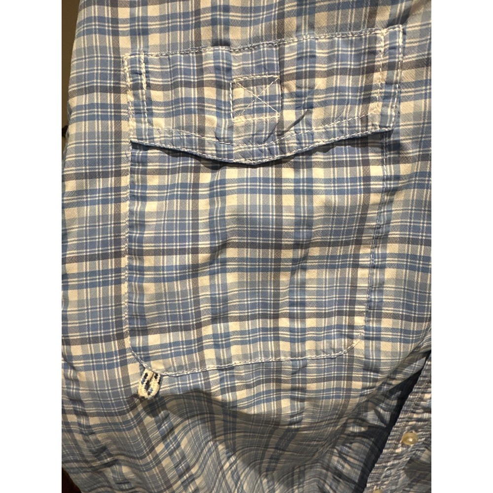 Vineyard Vines Harbor Shirt XXL Blue Plaid Fishing Vented Performance - Picture 6 of 11